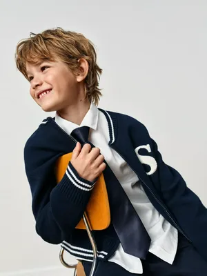 Вязаный бомбер на молнии детский, арт. 2807