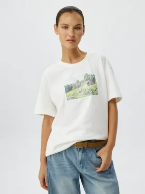 Футболка оверсайз с принтом, арт. 2812