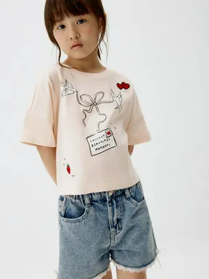 Футболка с принтом для девочек, арт. 2818