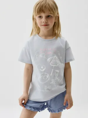 Футболка с принтом для девочек, арт. 2822