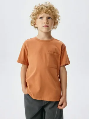 Детская футболка с карманом, оранжевый, арт. 2831