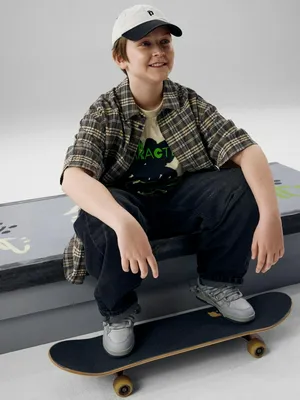 Клетчатая рубашка с вышивкой для мальчиков, арт. 2833