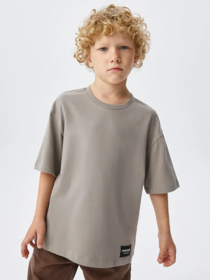 Базовая футболка оверсайз детская, бежевый, арт. 2850