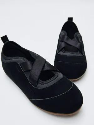 Балетки в спортивном стиле для девочек, черный, арт. BTK001