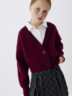 Вязаный кардиган в полоску для девочек, арт. 2874