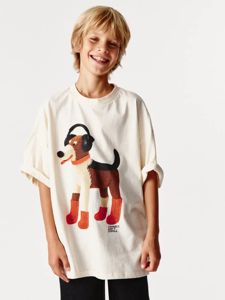 Детская футболка оверсайз с принтом, арт. 2875