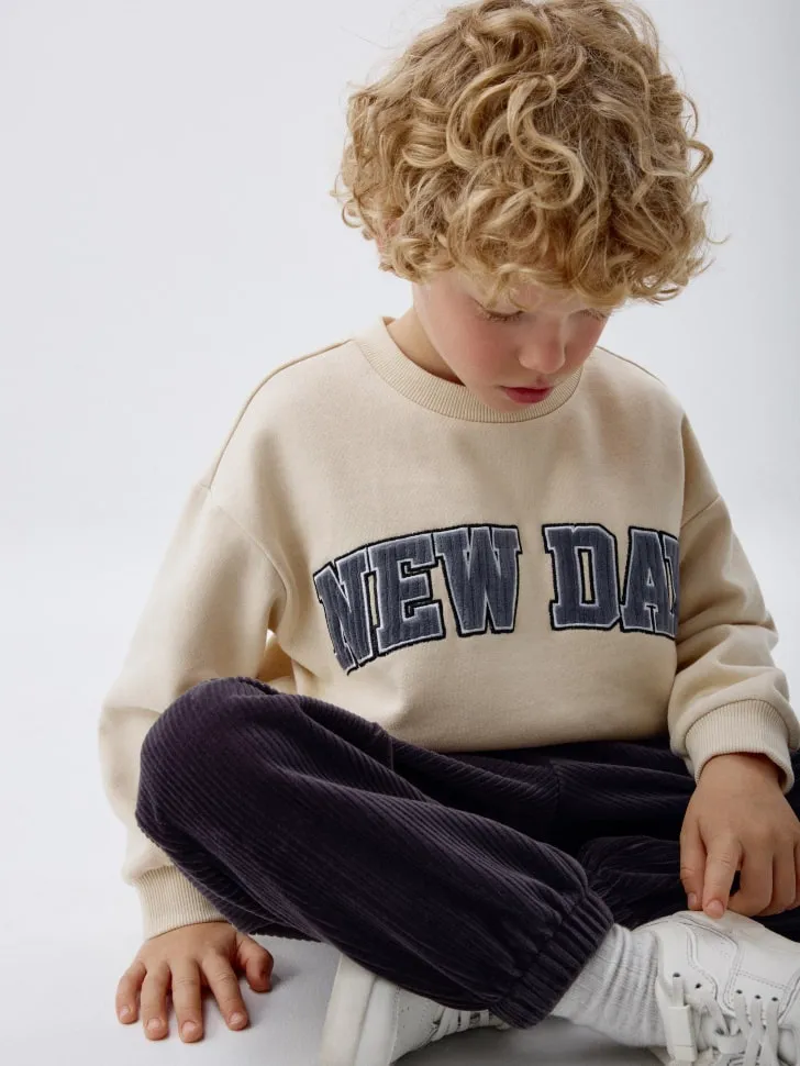 Детский свитшот с аппликацией, бежевый, арт. 2893