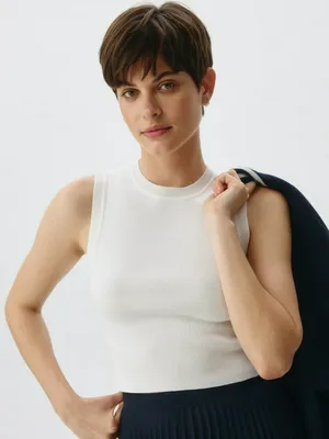 Укороченный вязаный топ, арт. 2916