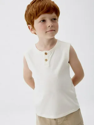 Базовая майка на пуговицах для мальчиков, не указан, арт. 2938