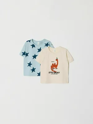 Набор из 2 футболок с принтом для мальчиков, арт. 2986