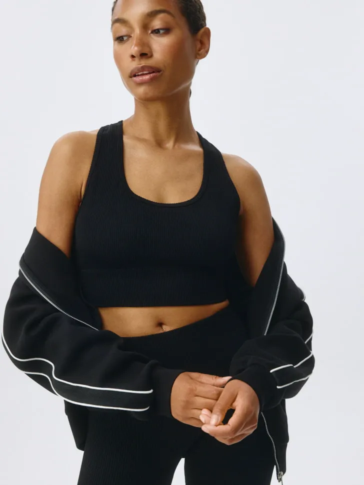 Спортивный укороченный топ, черный, арт. 2997