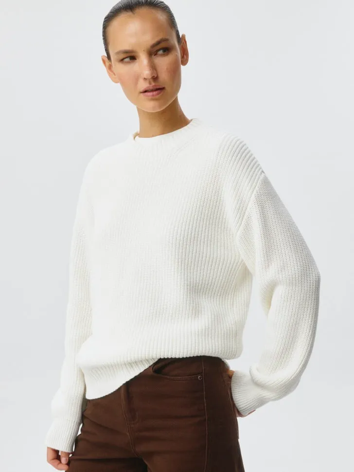 Вязаный джемпер, белый, арт. 3001