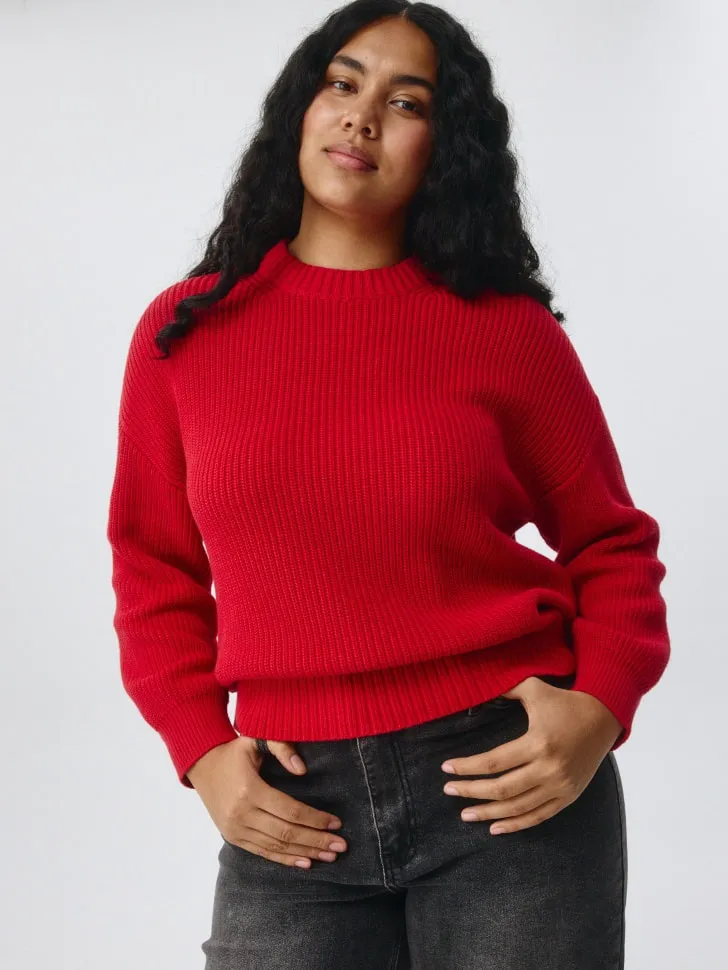 Вязаный джемпер, красный, арт. 3003