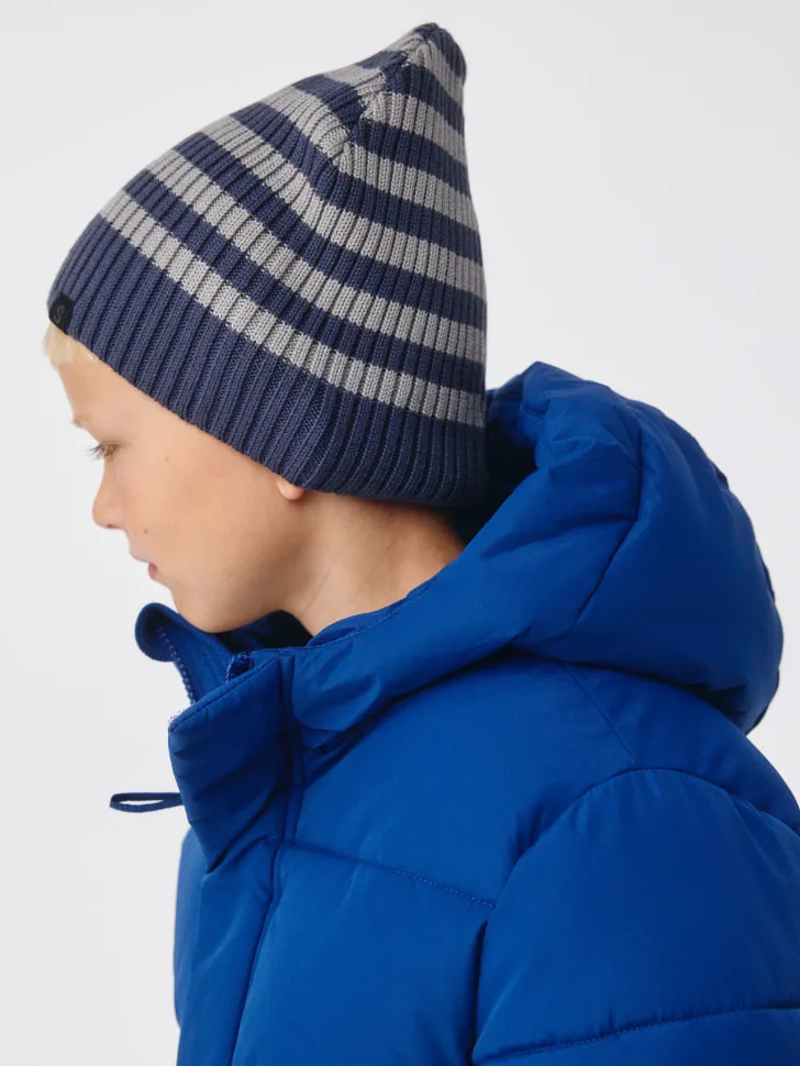 Вязаная шапка в полоску детская, разноцветный, арт. 3039