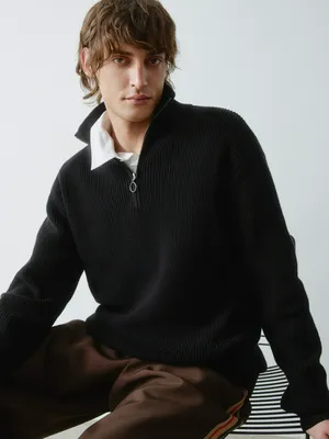 Вязаный джемпер с воротом на молнии, арт. 30405