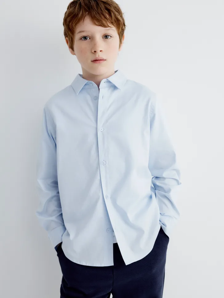 Классическая рубашка для мальчиков, голубой, арт. нет