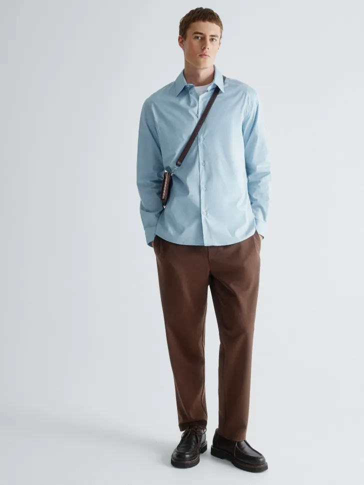 Брюки Slim fit со средней посадкой, коричневый, арт. mnpants01