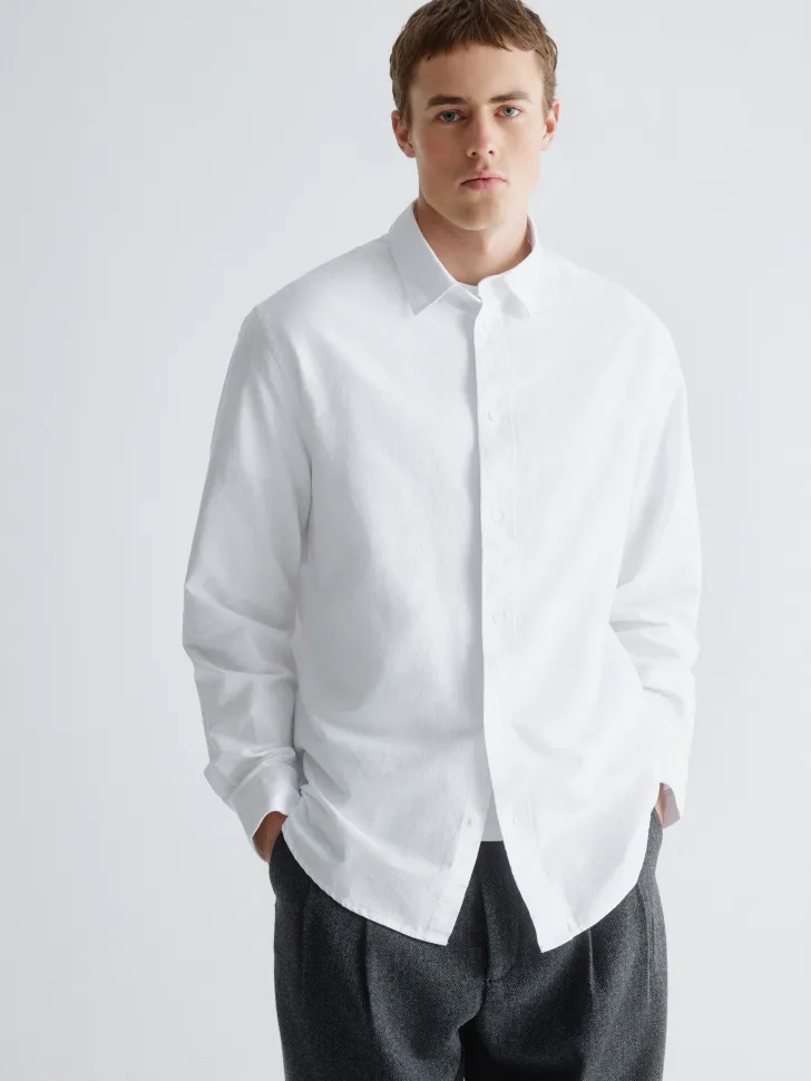 Классическая рубашка прямого кроя, белый, арт. shirt001