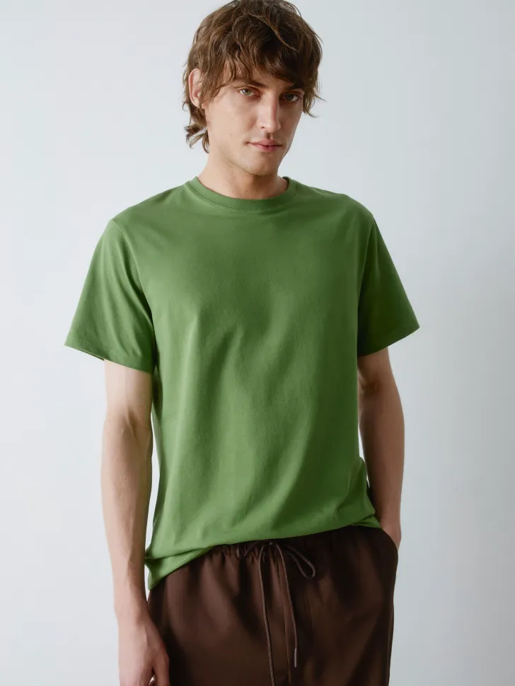 Футболка ADAM SLIM FIT базовая, зеленый, арт. adam-tf-001