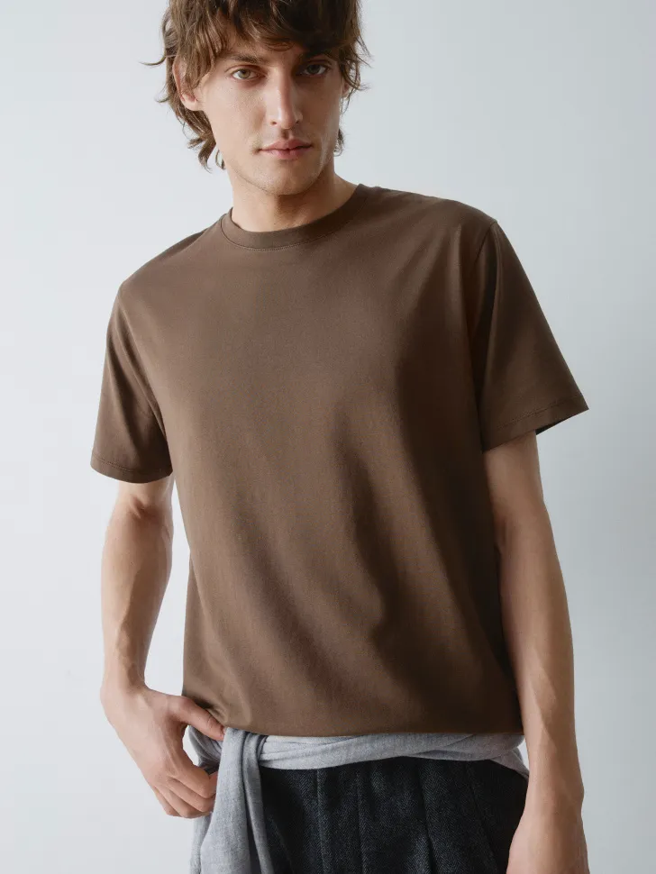 Футболка ADAM SLIM FIT, коричневый, арт. art001