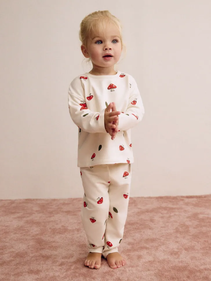 Комплект из лонгслива и брюк для малышей, бежевый, арт. 3048