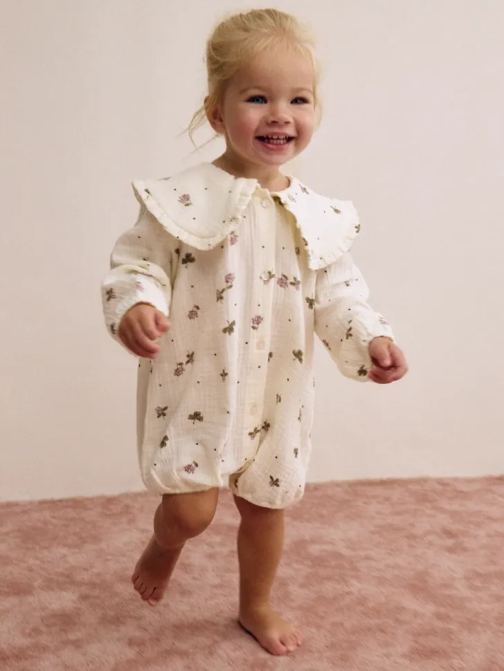 Комбинезон из муслина для малышей, бежевый, арт. 3050