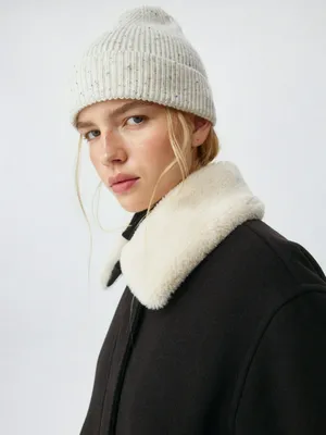 Меланжевая шапка с содержанием шерсти, арт. 3051