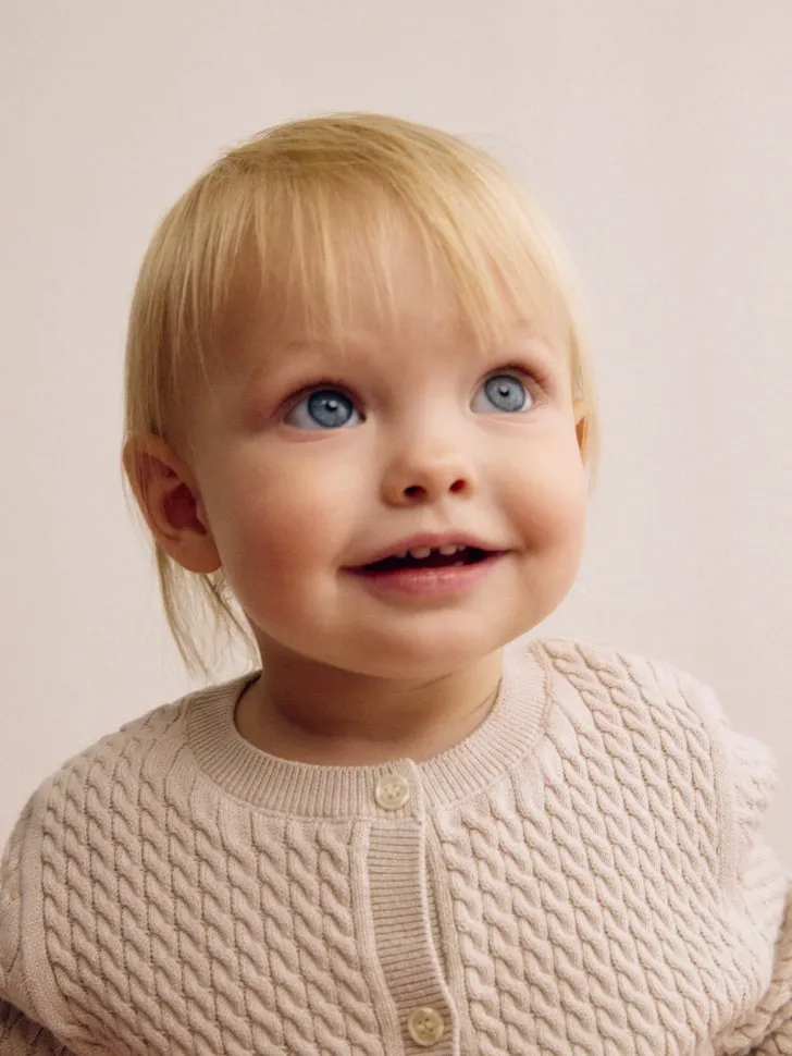 Вязаный кардиган для малышей, бежевый, арт. 3059