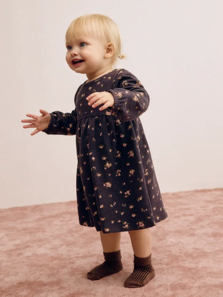 Трикотажное платье с принтом для малышей, серый, арт. 3060