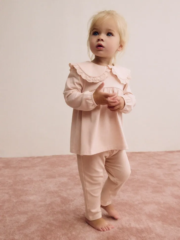 Нарядная трикотажная блузка для малышей, розовый, арт. 3061