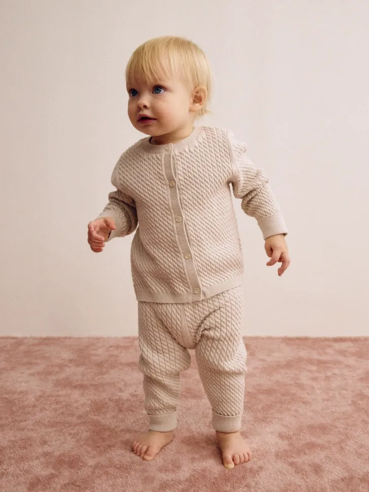 Вязаные брюки для малышей, бежевый, арт. 3062