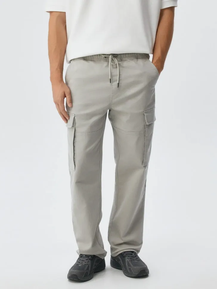 Брюки карго из смесового хлопка, серый, арт. 3075