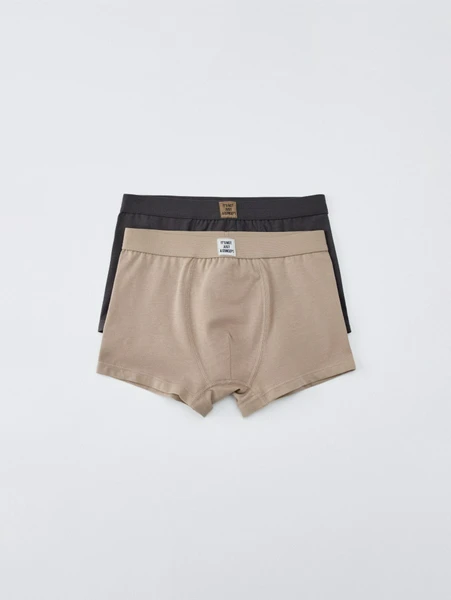 Набор из 2 трусов-боксеров, бежевый, темно-серый, арт. 30766
