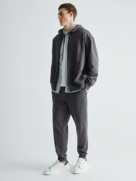 Базовые трикотажные джоггеры со средней посадкой, темно-серый, арт. mjd001