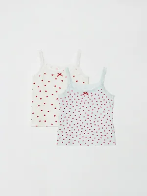 Набор из 2 маек для девочек с принтом, разноцветный, арт. 30776