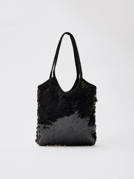 Сумка с пайетками, черный, арт. sqn001