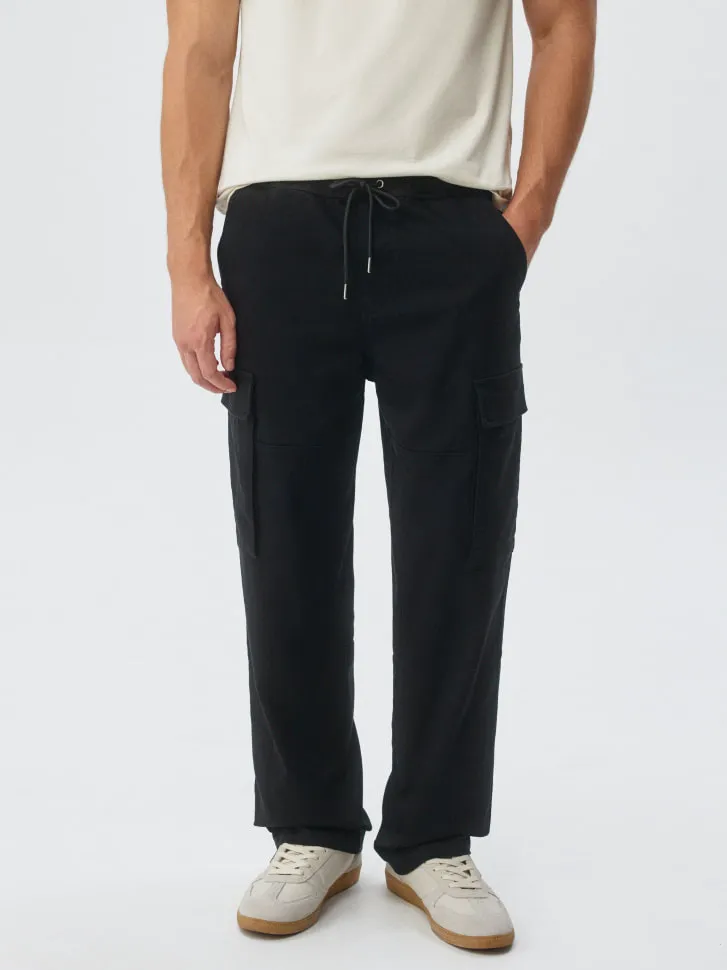 Брюки карго из смесового хлопка, черный, арт. 3080