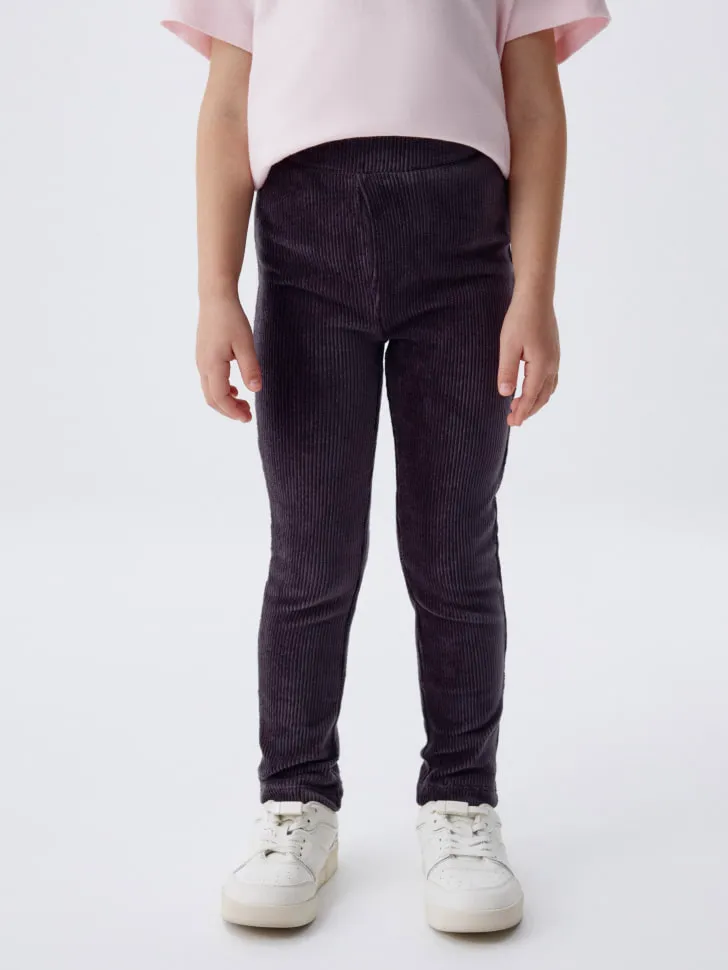 Вельветовые леггинсы в рубчик для девочек, фиолетовый, арт. 3094