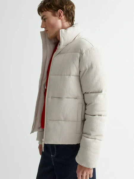 Стеганая куртка оверсайз с вельветовым эффектом, светло-бежевый, арт. n/a