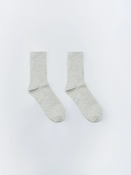 Короткие носки в рубчик, серый, арт. sock001