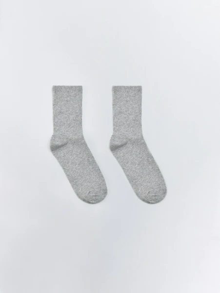 Короткие носки в рубчик, серый, арт. n/a