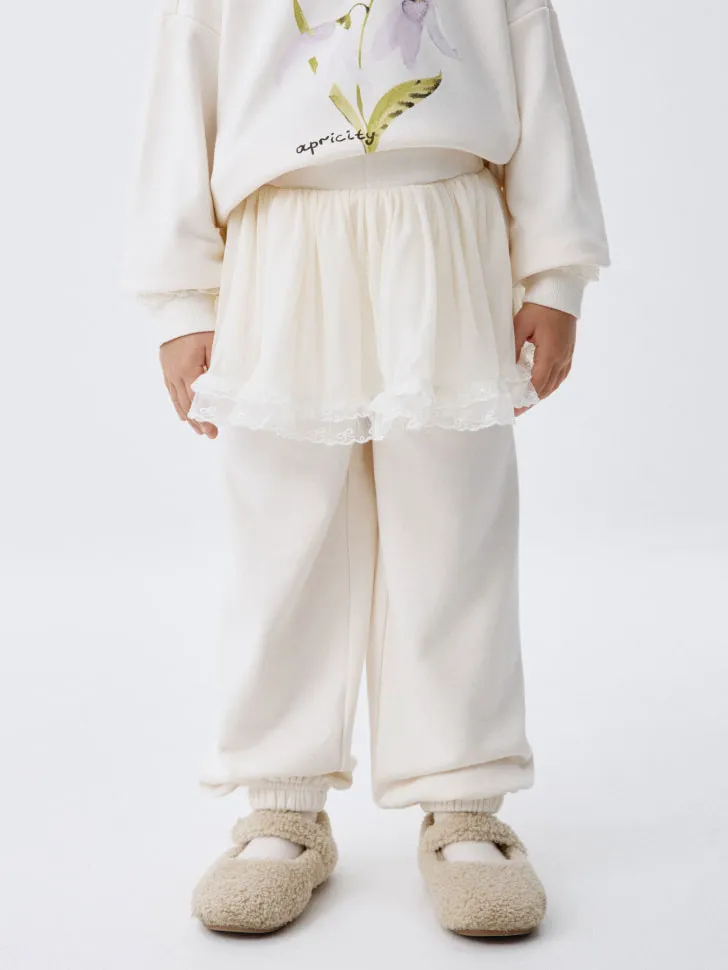 Джоггеры с баской для девочек, бежевый, арт. 3104