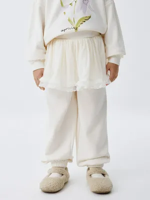 Джоггеры с баской для девочек, арт. 3104