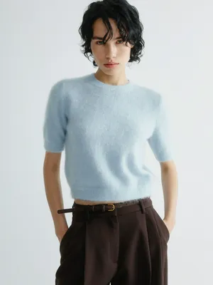 Джемпер с коротким рукавом из смесовой шерсти, арт. 31049