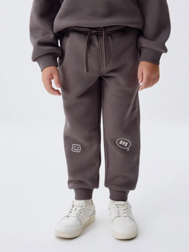 Джоггеры с принтом для мальчиков, серый, арт. 3105