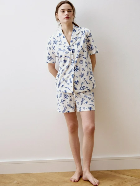 Трикотажная пижама с принтом, разноцветный, арт. 31717