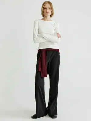 Костюмные брюки клеш, черный, арт. 31718