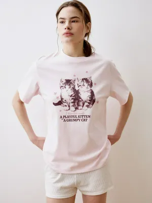 Домашняя футболка оверсайз с принтом, арт. 31721