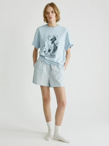 Домашние шорты в полоску, разноцветный, арт. 31743