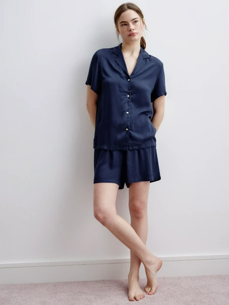 Пижама из струящейся вискозы, синий, арт. 31753